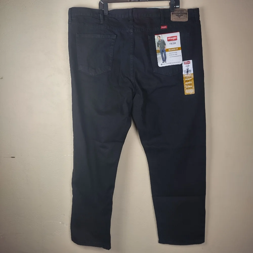 Wrangler Relaxed fit Men’s‎ Jeans Black 5 Star Premium Denim Size 48x30 NWT